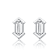 Baguette CZ Stud Earrings In Sterling Silver