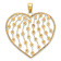 14K Two-tone Gold  Diamond-Cut and Textured Large Heart Pendant