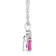 7x5mm Pear Shape Pink Topaz with Diamond Accents 14k White Gold Pendant
With Chain