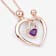 Purple Amethyst Mom and Child Interlink Heart 18K Rose Gold Over
Sterling Silver Pendant With Chain