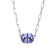 Blue Cubic Zirconia Rhodium Over Sterling Silver Paperclip Necklace 4.0ctw