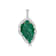 46.63 Ctw Carved Emerald 1.21 Ctw White Diamond Pendant in 18K WG