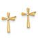 14k Yellow Gold Children's Polished Cubic Zirconia Cross Stud Earrings