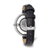 Ladies Charles Hubert Chrome-finish Black Dial Modern Circle Watch