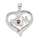 Rhodium Over Sterling Silver Red Cubic Zirconia Heart and White Cubic
Zirconia Mom Heart Pendant