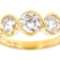 Moissanite Three-Stone Ring In 14K Gold Over Sterling Silver