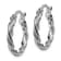 Rhodium Over 14k White Gold 13/16" Polished Twisted Hoop Earrings