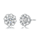 Flower CZ Stud Earrings In Sterling Silver