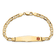 14k Yellow Gold Medical Soft Diamond Shape Red Enamel Mariner Link ID Bracelet