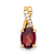 10k Yellow Gold 0.725 cttw Oval Red Garnet January Birthstone and
Diamond Pendant