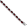 Rhodium Over 14k White Gold Oval Garnet and Diamond Bracelet