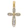 14k Yellow Gold and Rhodium Over 14k Yellow Gold Textured Filigree and
Milgrain Cross Pendant