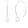 7-8mm white cultured freshwater pearl rhodium over sterling silver earrings