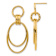 14k Yellow Gold Polished and Textured Oval Dangle Earrings