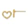 14k Yellow Gold Textured Heart Stud Earrings