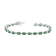 9.40ctw Emerald and Diamond Bracelet set in 14k White Gold