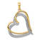 14k Yellow Gold and Rhodium Over 14k Yellow Gold Diamond Double Heart Pendant
