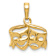 14k Yellow Gold Polished and Textured Comedy and Tragedy Pendant