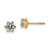 14k Yellow Gold 4mm Cubic Zirconia March Birthstone Stud Earrings