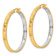 14k Yellow Gold and Rhodium Over 14k Yellow Gold 1 9/16" Polished
& Diamond-Cut Circle Hoop Earrings