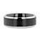 ASTON Black Brushed Center Tungsten Ring with Polished Beveled Edges 7mm