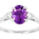 Amethyst And Lab-Grown Diamond Three-Stone Ring In Sterling Silver
