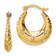 14k Yellow Gold Textured 5/8" Stamped Hoop Earrings