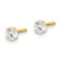 14K Yellow Gold Polished Reversible Ball and Cubic Zirconia Earrings