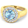 2.38ctw Blue Aquamarine and Diamond 14K Yellow Gold Halo Ring