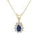 0.35ctw Pear Shape Blue Sapphire and Round White Diamond Pendant 14k
Yellow Gold