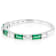 Emerald Color CZ And White CZ Band Ring In Sterling Silver
