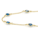 Blue Topaz Station Necklace In 18K Gold Over Sterling Silver 12.50ctw