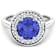 2.5ctw Violet Tanzanite and Diamond 14K White Gold Halo Ring