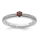 14K White Gold Stackable Expressions Garnet and Diamond Ring 0.075ctw