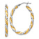 14k White Gold and Yellow Rhodium Over 14k White Gold 3/4"
Diamond-Cut Twisted Oval Hoop Earrings