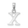 Rhodium Over 14k White Gold Polished Block Letter X Initial Pendant
