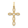 14k Yellow Gold Satin Loop with Center Heart Cross Pendant