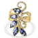 18K Yellow Gold Over Sterling Silver Marquise Tanzanite and White Zircon
Ring 3.05ctw
