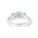 Rhodium Over Sterling Silver Paraiba Blue Apatite 3-Stone Ring