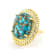 Turquoise Oval Cocktail Ring In 18K Gold Over Sterling Silver 20x15mm