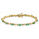 10k Yellow Gold and 10k White Gold Diamond and Emerald Bracelet
