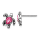 Rhodium Over Sterling Silver Antiqued Crystal October Birthstone Turtle Earrings