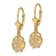 14k Yellow Gold Textured Sand Dollar with Star Earrings