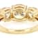 Diamond Simulant Three-Stone Ring In 18K Gold Over Sterling Silver
