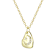 Asymmetrical Celestial CZ Pendant Necklace In 14K Gold Over Brass