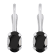 6x4mm Oval Black Onyx Rhodium Over 10k White Gold Drop Earrings