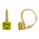10K Yellow Gold Peridot and Diamond Leverback Earrings 2.70ctw