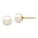 14k Yellow Gold 6-7mm White Button Freshwater Cultured Pearl Stud Earrings