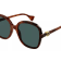Gucci Havana Oversize Frame / Green Lens Sunglasses