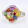 Multi-Sapphire Rhodium Over Sterling Silver Ring 3.04ctw